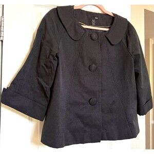 H&M Vintage Audrey Hepburn Style Jacket Buttons Collar Size 12 Lined